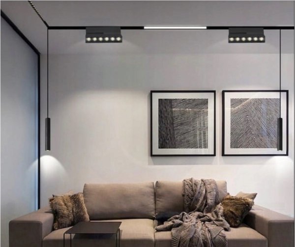 Lampa magnetyczna LED 6W 4000K szynowa liniowa czarna 48V