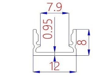 Profil LP-S SLIM ANODOWANY 2m kpl. klosz zaślepki uchwyty 
