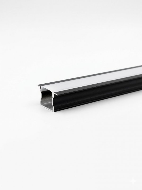 Profil LP-G czarny wpuszczany 2m kpl. klosz zaślepki uchwyty 