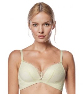 Biustonosz Mefemi Janette Push Up  bezfiszbinowy limonkowy
