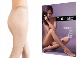  Rajstopy gładkie klasyczne Classic 20 den Gabriella Opal 