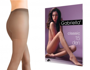  Rajstopy cienkie gładkie Classic Lycra Muscade 15 den Gabriella