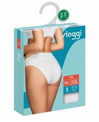 3x Majtki figi Sloggi 24/7 100 H Tai białe 
