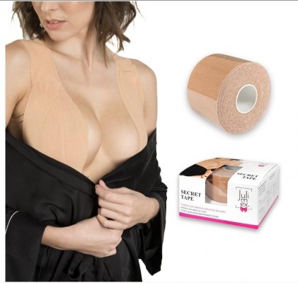 Taśma do modelowania biustu Julimex Secret Tape beżowa 10 cm
