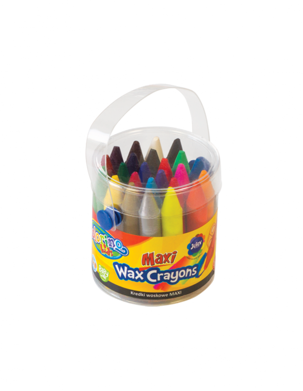 Kredki świecowe Colorino Kids wiaderko maxi 24 kolory
