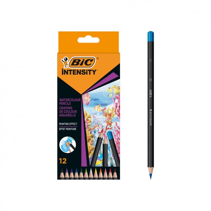 BIC Intensity Premium Watercoloour Kredki ołówkowe Pudełko 12szt