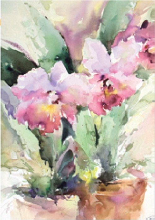 Karnet akwarela 12x18 cm B-BJ 202 388 + koperta Różowa róża