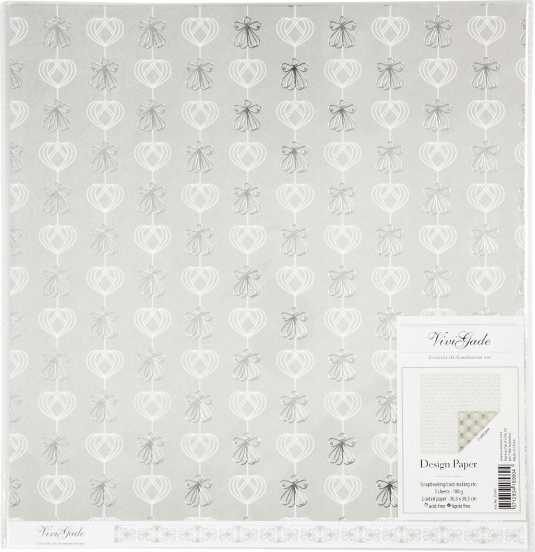 Papier ozdobny Silver angels 30,5x30,5cm 180g 3 arkusze edycja limitowana