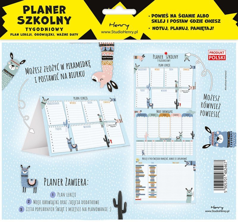 Planer tygodniowy plan zajęć lamy