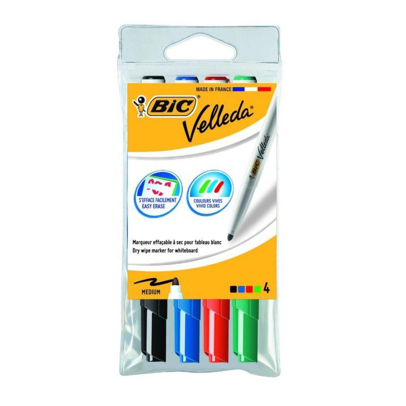 Marker suchościeralny BIC Velleda 1741 okrągła końcówka Etui 4szt