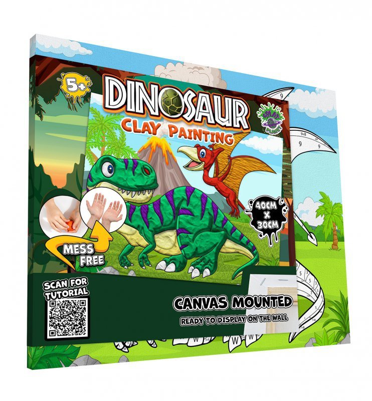 Obraz do wyklejania plasteliną wzór dinozaury
