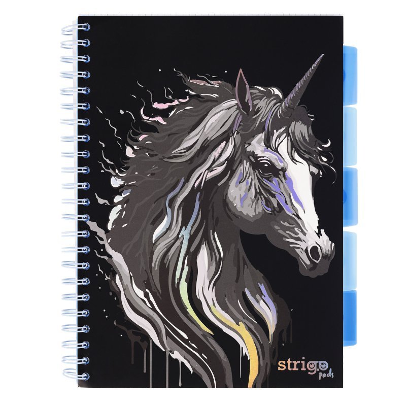 Kołozeszyt Strigo A4 Project Book Unicorn czarny kratka