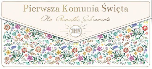 Koperta na pieniądze Komunia Wianuszek kolorowy