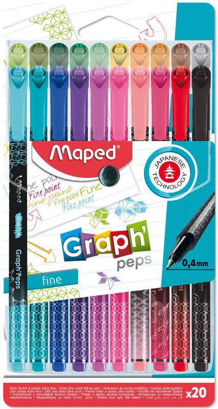 Cienkopisy Graph Peps Deco 20 kolorów