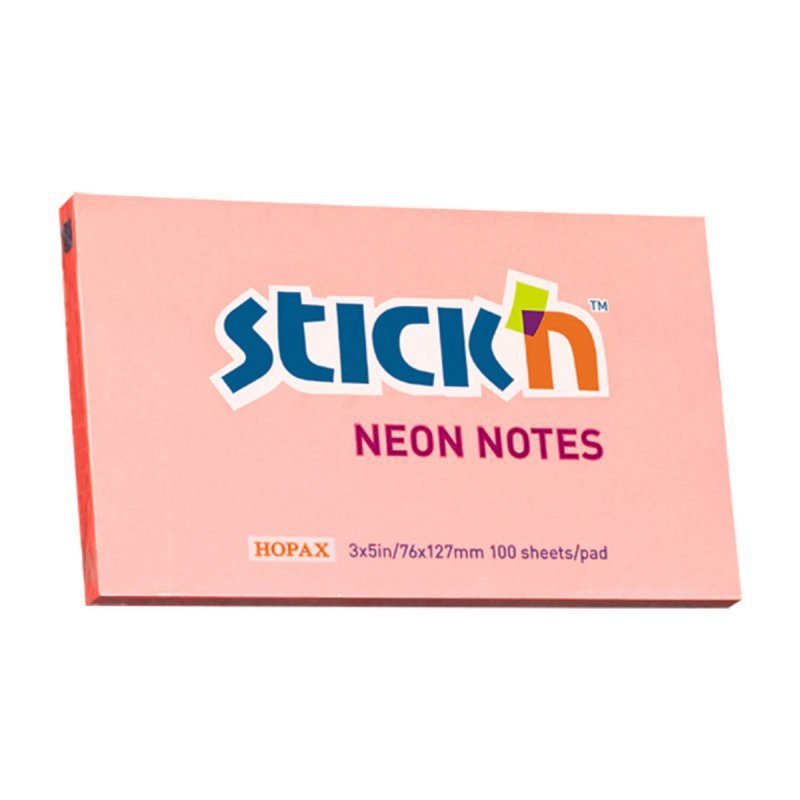 Notes samoprzylepny 127x76mm różowy neon 100 kartek
