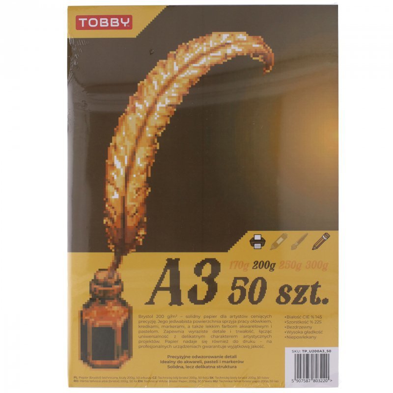 Papier Brystol 200g A3 50 ark.