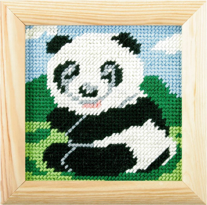 Zestaw do haftu z ramką Moje pierwsze wyszywanie Miś panda