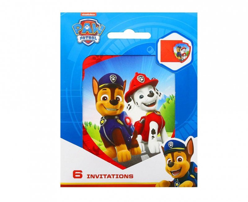 Zaproszenia z kopertami Paw Patrol Rescue Heroes 6 szt.