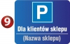 Tablica parking dla klientów sklepu 50/40cm (odblask)