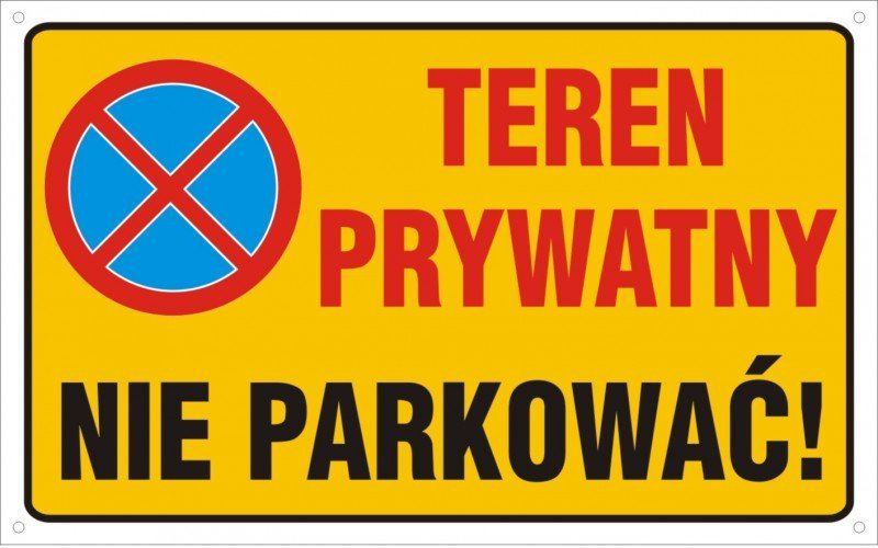tablice parkingowe - teren prywatny nie parkować - tablicee.pl