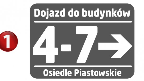 Tablica dojazd do budynku | 40cm x 30cm | Tablica na słupek