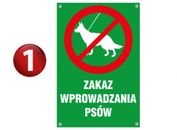 Znak zakaz wprowadzania psów 20/30cm (odblask)