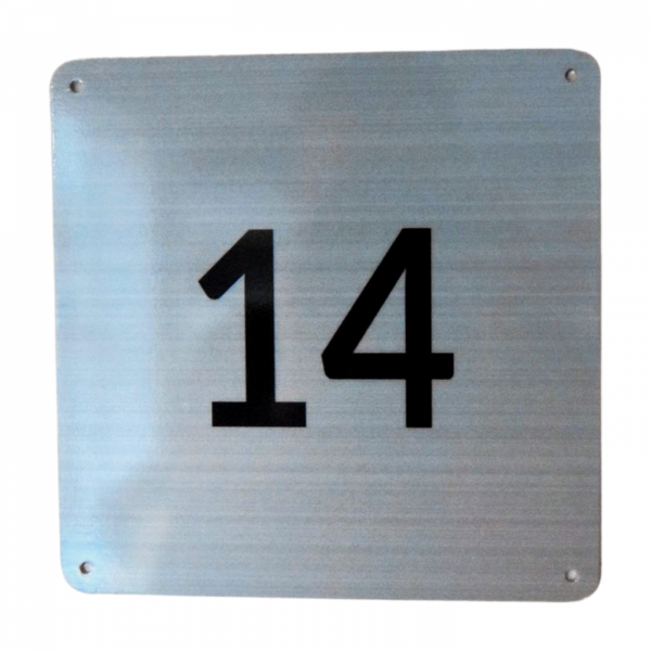 Tabliczka numeracyjna 18 × 14 cm – czarny nadruk na aluminium