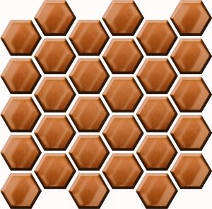 Copper Glass Hexagon Mosaic 25x25,8