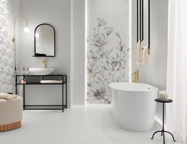 Domino Velo Bianco Flowers 4 Obraz 119,8x59,8