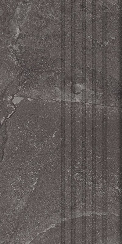 Tubądzin Grand Cave graphite stopnica 59,8x29,6