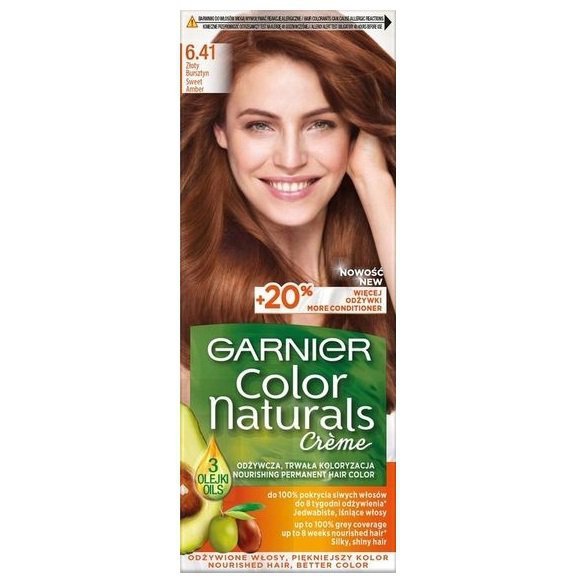 Garnier Color Naturals Creme krem koloryzujący do włosów 6.41 Złoty Bursztyn