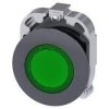 Przycisk podświetlany 30mm okrągły metal matowy zielony pierścień płaski z samopowrotem 3SU1061-0JB40-0AA0