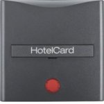 Berker B.1/B.3/B.7 Glas Łącznik na kartę hotelową-nasadka z nadrukiem i czerwoną soczewką antracyt 16401606