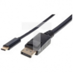 Kabel , Adapter USB-C DP ALT MODE na DisplayPort M/M 2M czarny, MHT 152464