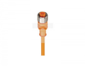 Kabel konfekcjonowany jednostronnie złącze M12 4-pinowe proste żeńskie PVC pomarańczowy PRKT 4-07/2 M