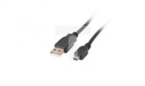Kabel połączeniowy miniUSB 2.0 /Canon/ Typ USB A/miniUSB B(5pinów), M/M czarny 1,8m ferryt CA-USBK-11CC-0018-BK
