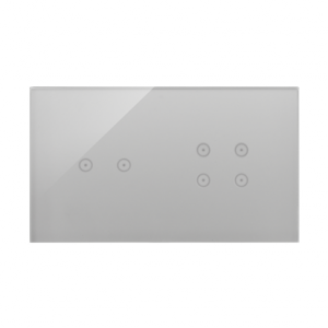 Simon Touch ramki Panel dotykowy S54 Touch, 2 moduły, 2 pola dotykowe poziome + 4 pola dotykowe, srebrna mgła DSTR224/71