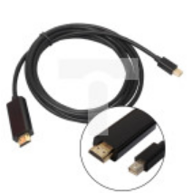 Kabel przyłącze wtyk mini Displayport - wtyk HDMI 10,8Gb/s 4K 30Hz wideo HD 3D HDCP 1.4 DP52 /1,5m/