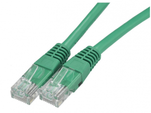 Patchcord UTP kat.5e kabel sieciowy LAN 2x RJ45 linka zielony 0,5m NEKU