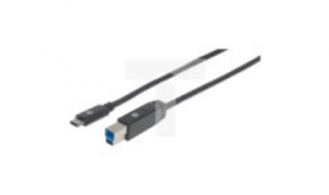 Kabel USB C-B M/M 2,0m USB3.0 SuperSpeed czarny, MHT 354998