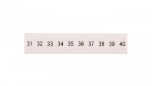 Oznacznik do złącz szynowych, opisówka ZB 5 numerowana od 31-40 kolor biały /10szt./