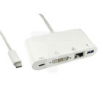 Kabel adaptera, do wyświetlaczy: 1, USB C, DVI