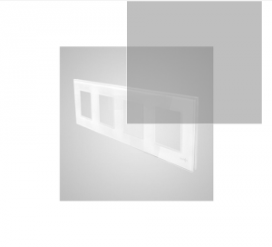 TouchMe Ramka poczwórna szklana biała TM718W