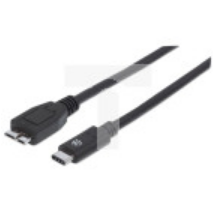 Kabel USB C-MicroB M/M 1,0m USB3.1 SuperSpeed+ czarny MHT 353397