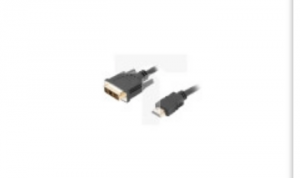 Kabel adapter HDMI - DVI-D(18+1) 0,5m czarny SINGLE LINK /pozłacane styki/ LANBERG