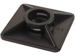 Mocowanie opaski kablowej samoprzylepne, 38mm x 38 mm, kolor: Czarny, RS PRO