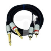 Kabel audio 2xwt.Jack 6,3 mono/2xwt.RCA MK50 1m