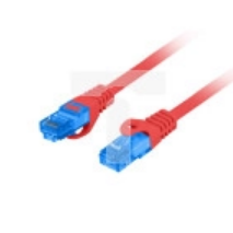 Kabel krosowy patchcord S/FTP kat.6A LSZH CCA czerwony 1,5m