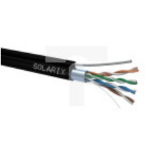 Kabel instalacyjny Solarix CAT5E FTP PE Fca zewnętrzny samonośny 305m/szpula SXKD-5E-FTP-SAM czarny
