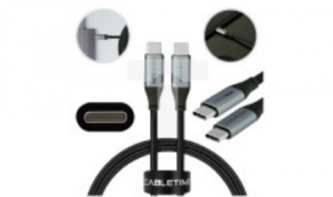 AUDA CableTime Kabel USB 2.0 typ-C (wtyk / wtyk) Quick Charge 4.0 Power Delivery 2.0 (5A 100W) czarny-nikiel /2m/